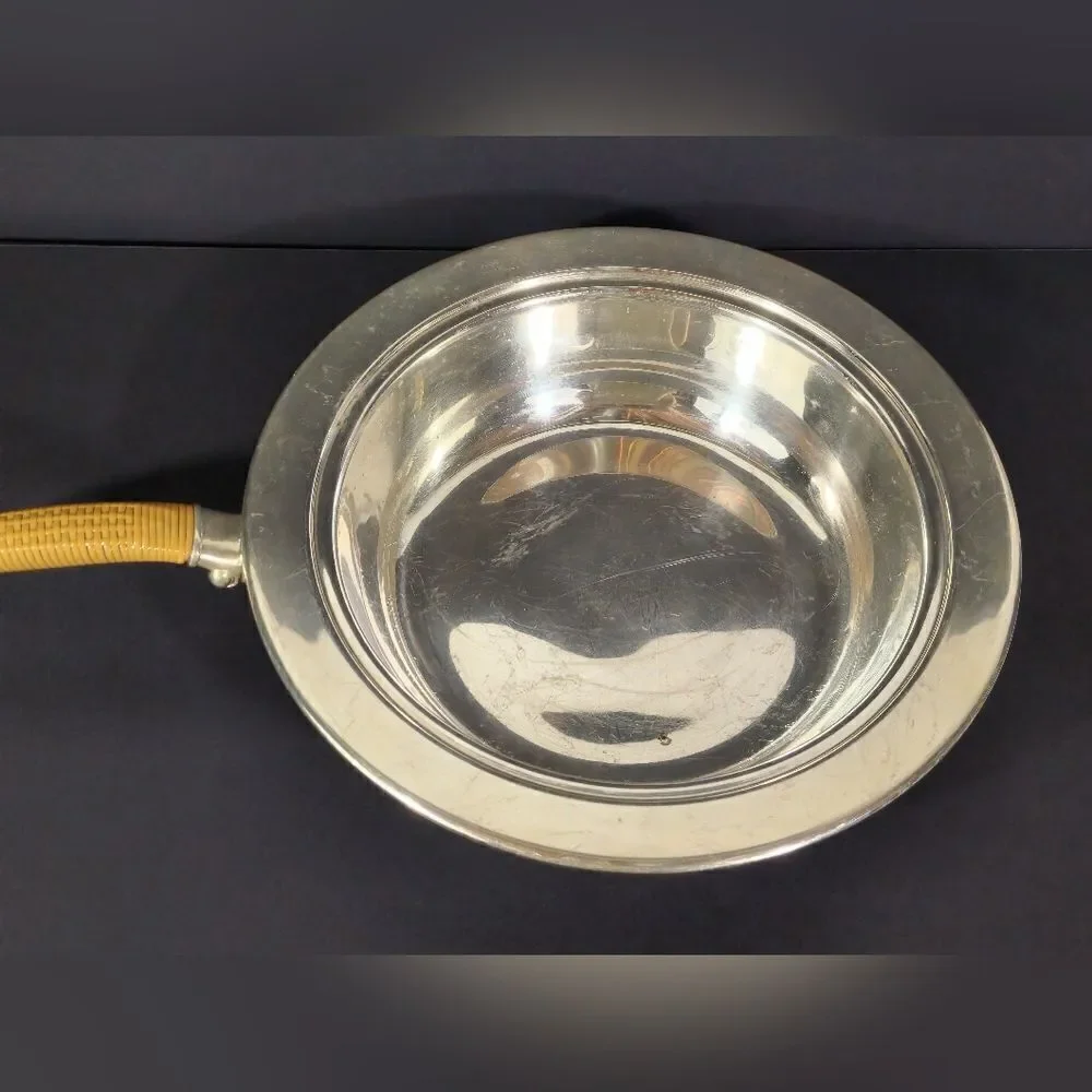 Rare Rodgers bros FLAIR Silver rattan chafing dish
